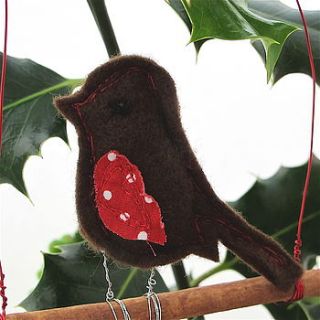 christmas robin hanging decoration by edamay