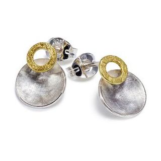 earrings with gold circles by shona jewellery