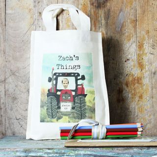 personalised tractor activity bag by snapdragon