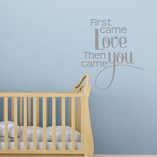 'first came love' baby wall sticker by mirrorin