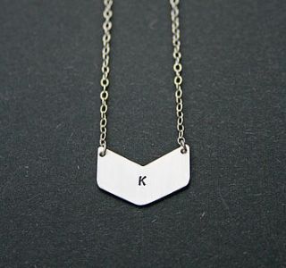 personalised chevron silver necklace by oh someday jewellery