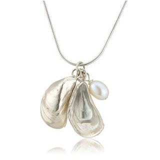 silver and pearl mussel shell pendant by argent of london