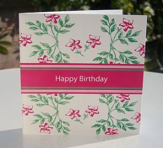 floral happy birthday card by ceri darwent design