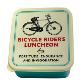 bicycle riders lunchbox by birdyhome