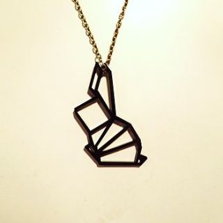 origami rabbit pendant necklace by ( q u i e t l y   c r e a t i v e )