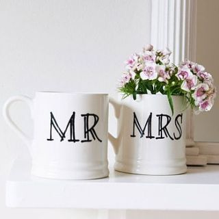 'mr' or 'mrs' mug by sweet william designs