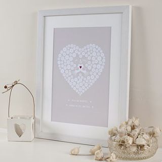 personalised wedding/ anniversary heart print by art & mabel