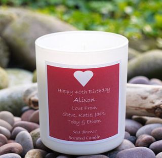 personalised scented candle by andrea fay's