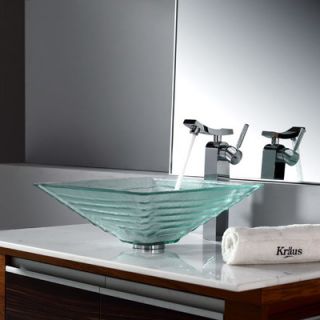 Kraus Bathroom Combos Alexandrite Glass Vessel Bathroom Sink with