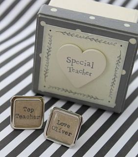 personalised teacher cufflinks by posh totty designs boutique