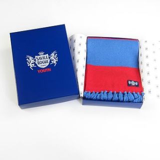 luxury youth football scarf red & blue by savile rogue