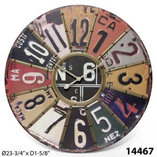 Infinity Instruments The Traveler License Plate Wall Clock