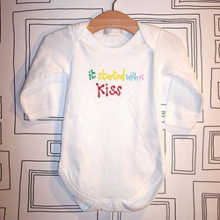 it started with a kiss babygrow by carry me home