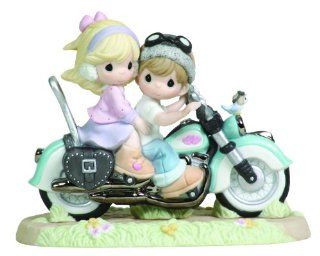 Precious Moments Couple On Motorcycle Figurine "Our Love Goes The Distance"   Collectible Figurines