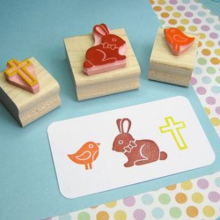easter hand carved rubber stamps by skull and cross buns