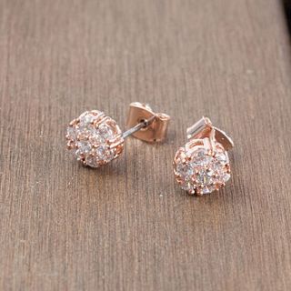 rose gold diamante stud earrings by astrid & miyu