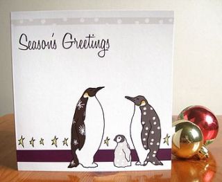 penguins christmas card by greetings cards by natalie turner