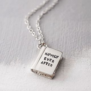 'once upon a time' silver story book necklace by bug