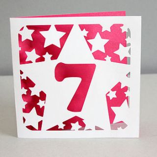 stars age birthday card by whole in the middle