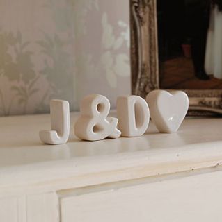 free standing ceramic letters by the gift studio