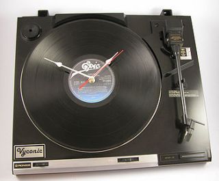 personalised pioneer record player clock by vyconic