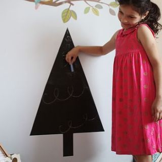 christmas tree chalkboard wall sticker by hullaballoo