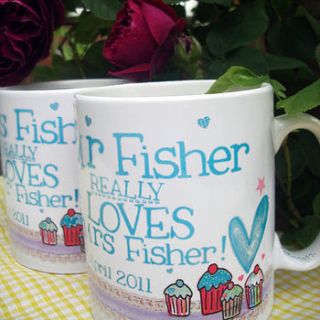 personalised 'mr' or 'mrs' love mug by alice palace
