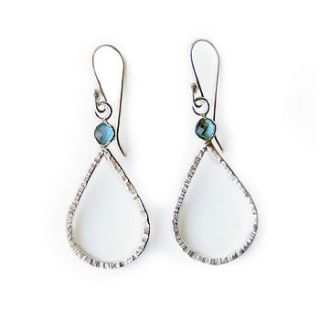 silver and topaz teardrop earrings by tania covo