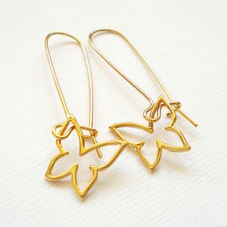 gold butterfly earrings by belle ami