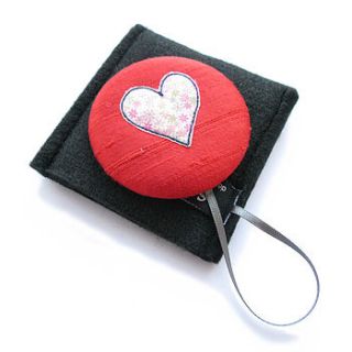 heart appliqué handbag mirror compact by sumptuosity