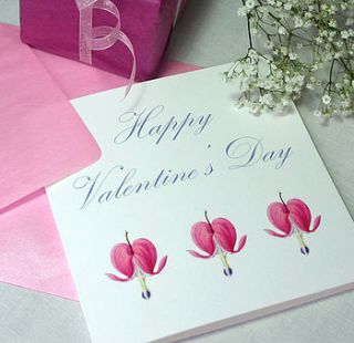 happy valentine's day card, bleeding hearts by the botanical concept