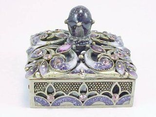 Purple Enameled Trinket Box   Jewelry Boxes