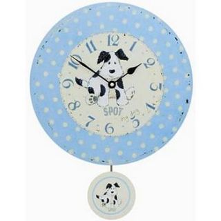 spot the dog pendulum wall clock by lytton and lily vintage home & garden