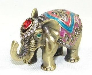 Welforth Fine Pewter Jeweled Circus Elephant Hinged Jewelry Trinket Box   Decorative Boxes