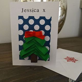 christmas tree hair clip gift card by hopscotch of henley