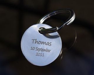 personalised hand or footprints key ring by touch on silver