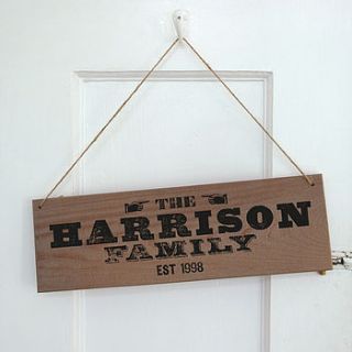 personalised vintage wooden sign by letterfest