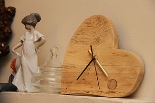 hand crafted valentine wooden clock by furniture magpies