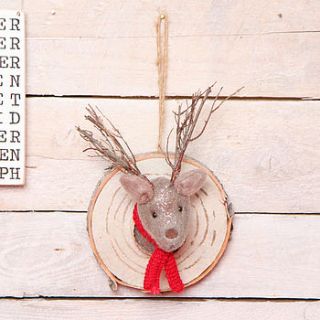christmas reindeer plush head decoration by red berry apple