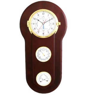 Bey Berk Tide and Time Wall Clock with Barometer and Thermometer