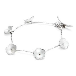 silver and enamel daisy t bar bracelet by shona carnegie designs