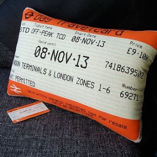  london travelcard cushion november by ashley allen