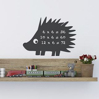 mini hedgehog chalkboard wall sticker by spin collective