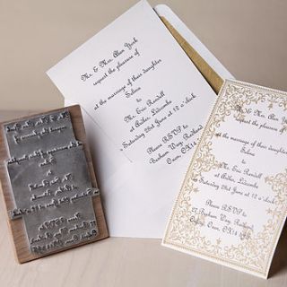 personalised wedding invitation rubber stamp by english stamp