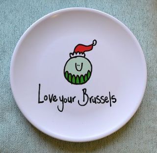 'love your brussels' christmas melamine plate by peas in a pod