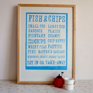 fish and chips screen print by mr.ps