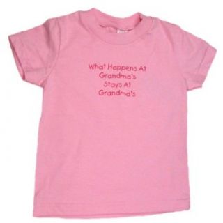 What Happens at Grandma's Stays Funny Kids TShirt Pink Novelty T Shirts Clothing