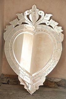 heart shaped venetian wall mirror by the heart store