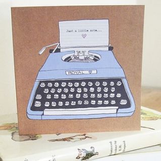 set of typewriter illustration note cards by madi illustration