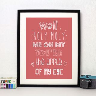 'holy moly' edward sharpe lyric art print by moha london